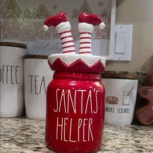 Festive Santa's Helper Red Jar